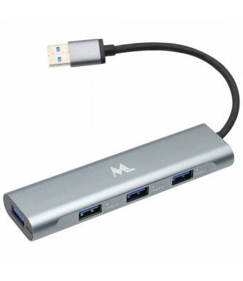 HUB  4P MTEK HB-401 USB 3.0 PRETO ALUM/GRAY.