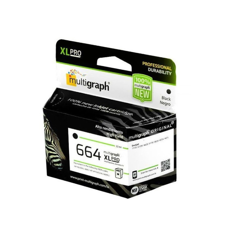 CART. MULTIGRAPH 664XL PRETO 22ML P/HP F6V31A...